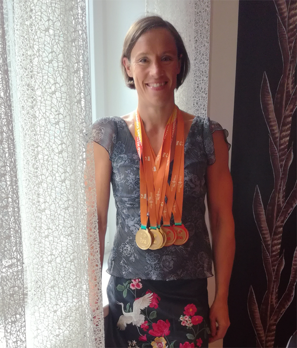 Raakel Luoto - won
                                              five World Masters
                                              Swimming Championships -
                                              goldmedals